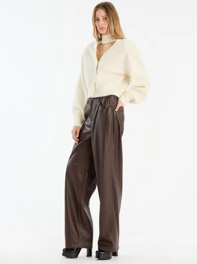 Rotate Birger Christensen Cardigan Con Sciarpa Lavorata A Maglia Bianco In White