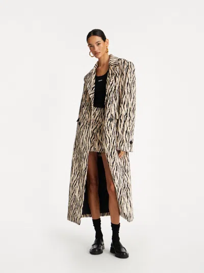 Rotate Birger Christensen Rotate Animal Print Textured Skirt With Form-fitting Design In Animal Print