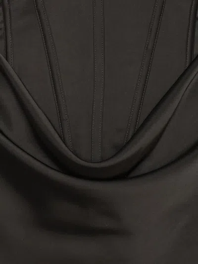 Rotate Birger Christensen Rotate Birgerchristensen Satin Corset Mini Dress In Black