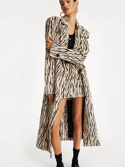 Rotate Birger Christensen Rotate Animal Print Textured Skirt With Form-fitting Design In Animal Print