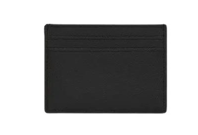 Saint Laurent Cassandre Card Holder In Grain De Poudre Embossed Leather In Black