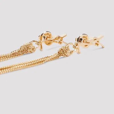 Saint Laurent Cassandre Tassel Earrings In Gold