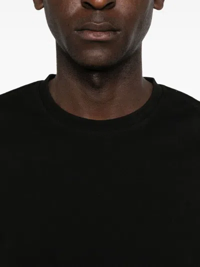 Saint Laurent Cassandre Embroidery Cotton T-shirt In Black