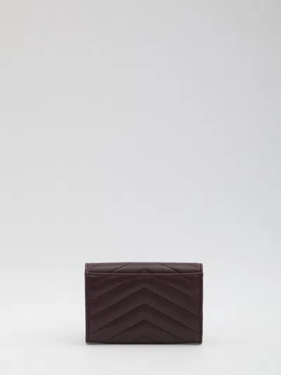 Saint Laurent Lambleather Wallet In Burgundy