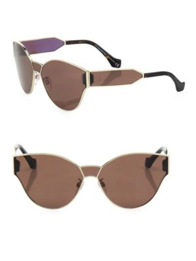 Balenciaga 65mm Round Sunglasses In Brown