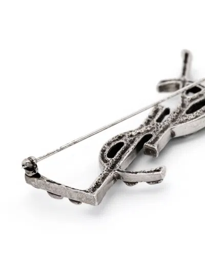 Saint Laurent Ysl Opyum Bamboo Textured Pin In Metal