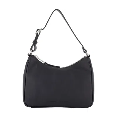 Samsoe & Samsoe Structured Leather Shoulder Purse In Black
