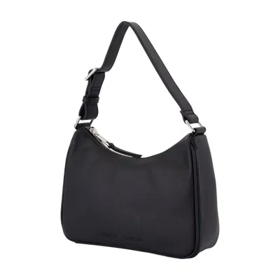 Samsoe & Samsoe Structured Leather Shoulder Purse In Black