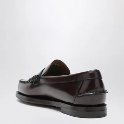 Sebago Rounded Toe Slip-on Moccasins With Smooth Leather Finish In Brown