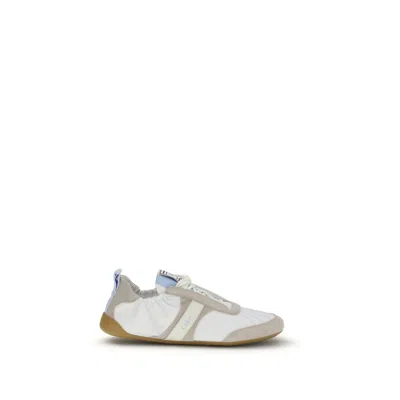 Chloé White Calf Leather Bos Taurus Athletic Sneakers In Multi