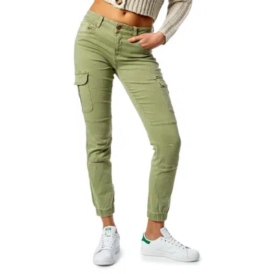 Only Bicolor Cotton Cargo Pants In Green
