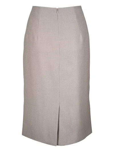 Akris Checked Midi Skirt In Gray