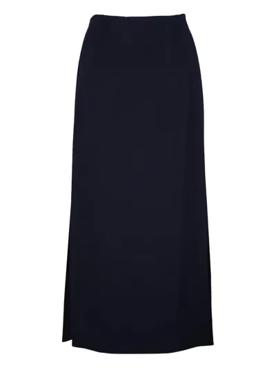 Lafayette 148 Wool Column Maxi Skirt In Black