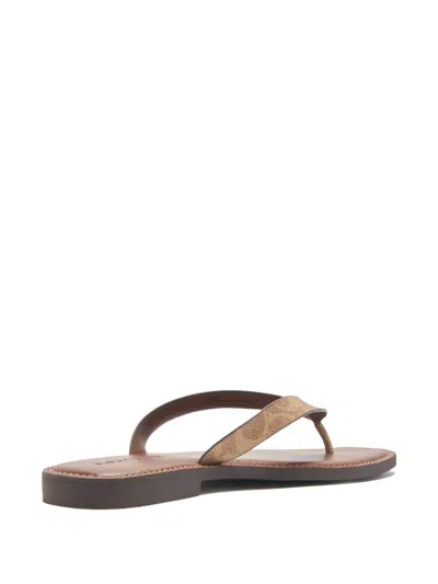 Coach Monogram-print Slide Sandals In Brown