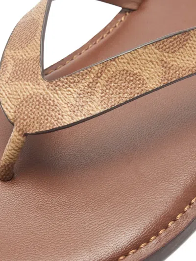 Coach Monogram-print Slide Sandals In Brown