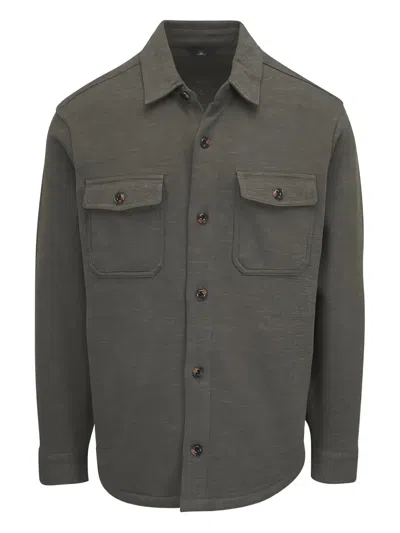 Faherty Inlet Chest-pocket Button Overshirt In Blue