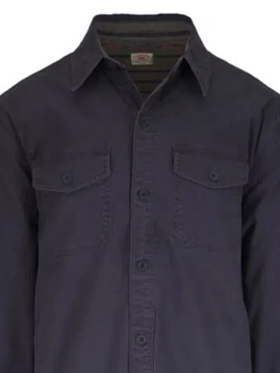 Faherty Inlet Chest-pocket Button Overshirt In Blue