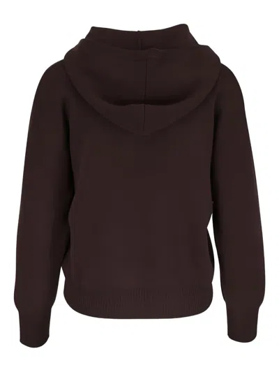 Kinross Cashmere Hooded Knit Hoodie In Brown