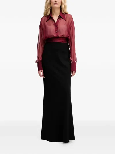 Aniye By Ivette Buttoned Collared Shirt In Red
