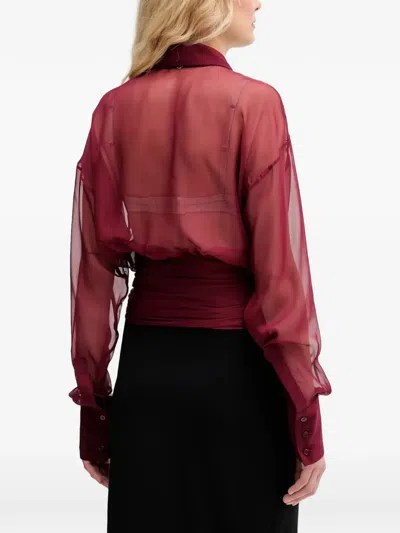 Aniye By Ivette Buttoned Collared Shirt In Red