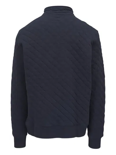 Faherty Epic Quilted Button Sweatshirt In Blue