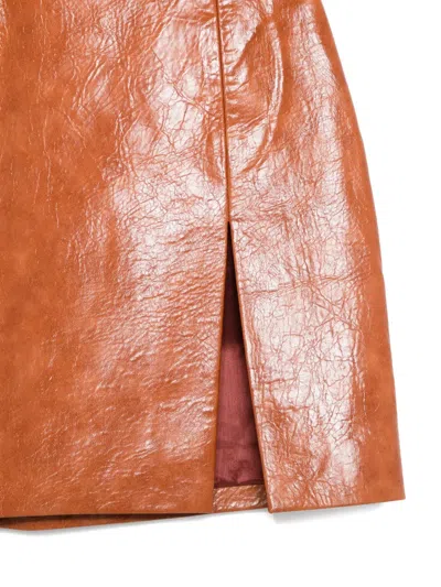 The Andamane Splitted Mini Skirt In Orange
