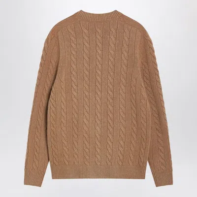 The Row Loneke Cardigan In Light Brown Wool