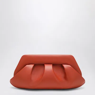 Themoirè Pleated Structured Clutch Bag In Red