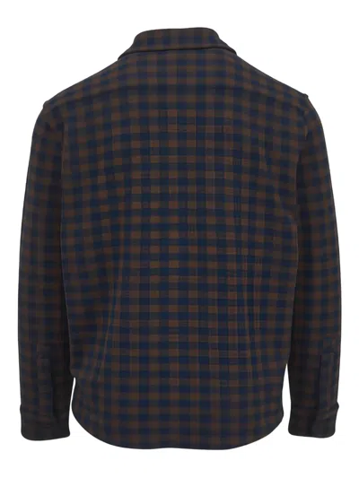 Faherty Two-pocket Check Shirt In Brown