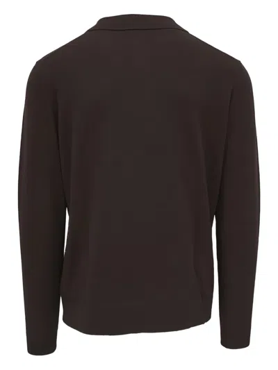 Kinross Cashmere Buttoned Polo Shirt In Brown