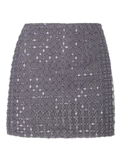 Rotate Birger Christensen Sequin-embellished Mini Skirt In Gray