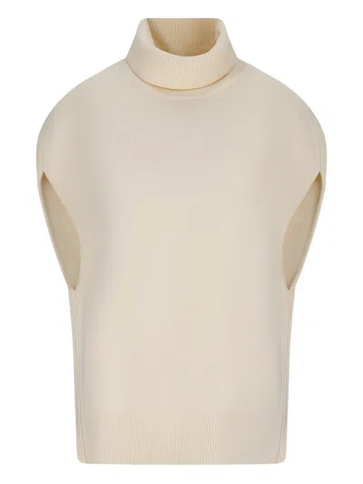 Totême Double-knit Roll-neck Cape In Neutral