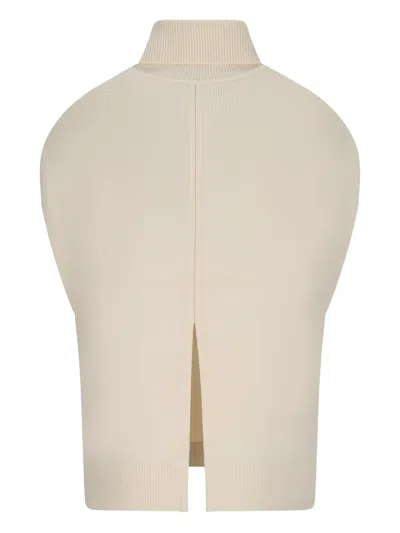 Totême Double-knit Roll-neck Cape In Neutral