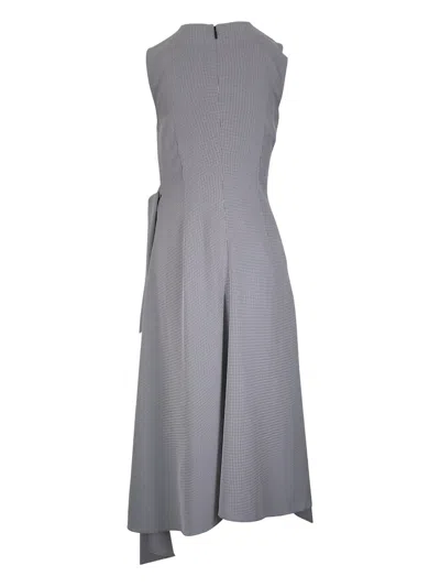 Lafayette 148 New York Fluid Houndstooth Jacquard Side Tie Handkerchief Midi Dress In Multi