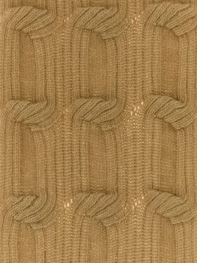 Stella Mccartney Falabella Cable-knit Scarf In Brown