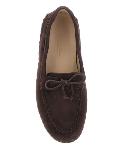 Le Monde Beryl Bow-tie Detail Stitched Loafers In Brown