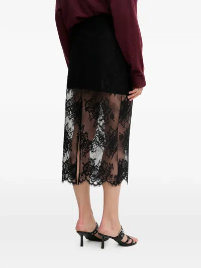 Aniye By Lace Floral Midi Skirt In Black