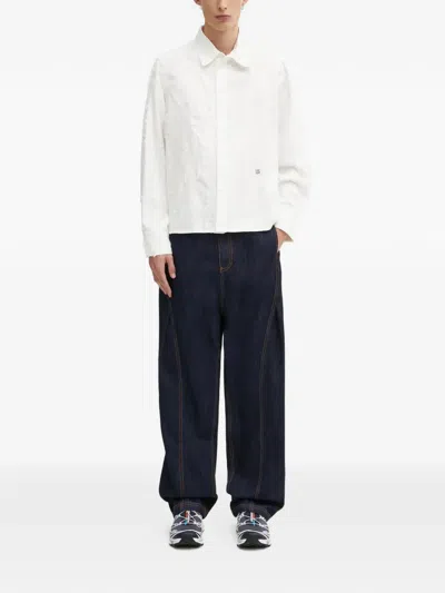 Ader Error Distressed Shirt In White