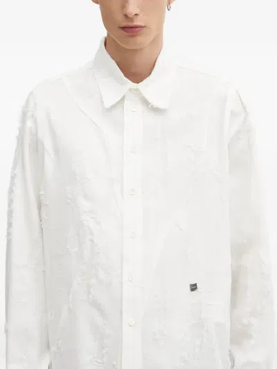 Ader Error Distressed Shirt In White
