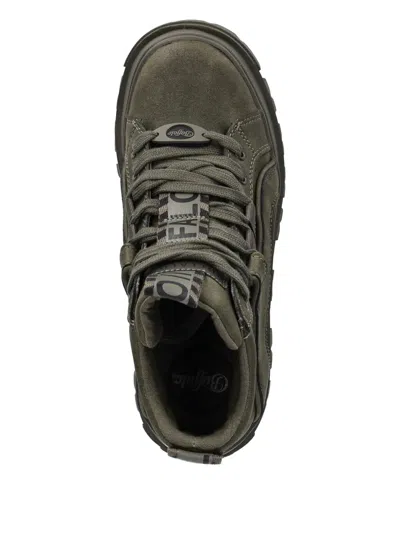 Buffalo Lace-up Tread-sole Boots In Green