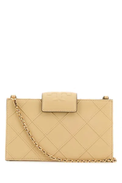 Tory Burch Beige Leather Fleming Crossbody Bag In White