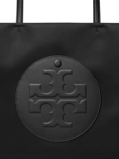 Tory Burch Ella Tote Bag With Logo Embossing In Black
