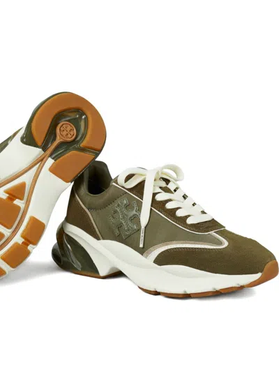 Tory Burch Good Luck Sneakers Contrast Stitching In Green