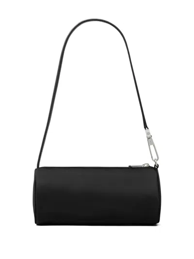 Tory Burch Virginia Nylon Cylindrical Shoulder Bag In Black