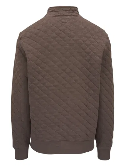 Faherty Quilted Pocket Sweatshirt In Brown