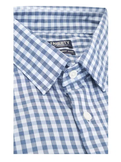 Faherty Checked Button-down Shirt In Blue