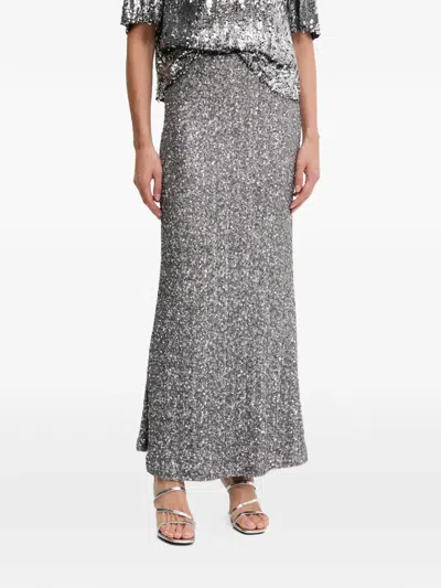 Aniye By Luxy Sequin Maxi Skirt In Metallic