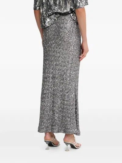 Aniye By Luxy Sequin Maxi Skirt In Metallic