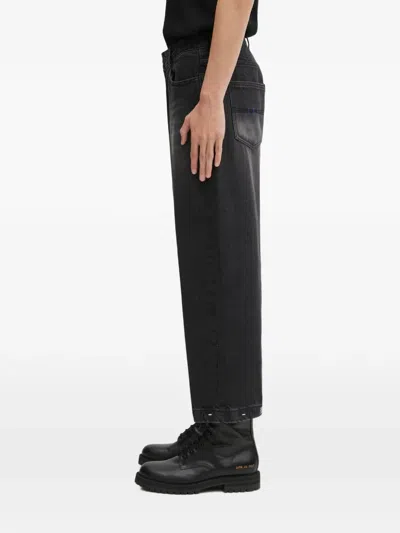Ader Error Embroidered-trim Jeans In Black