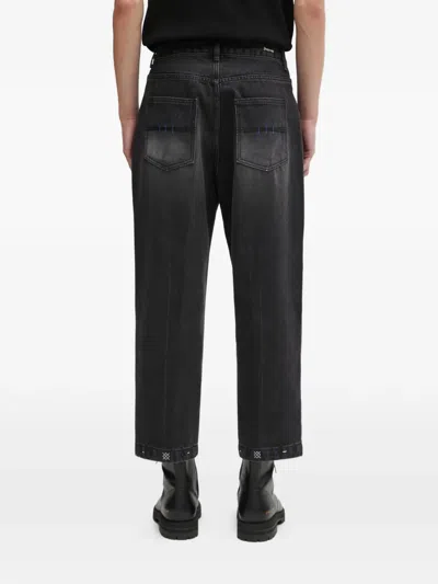 Ader Error Embroidered-trim Jeans In Black